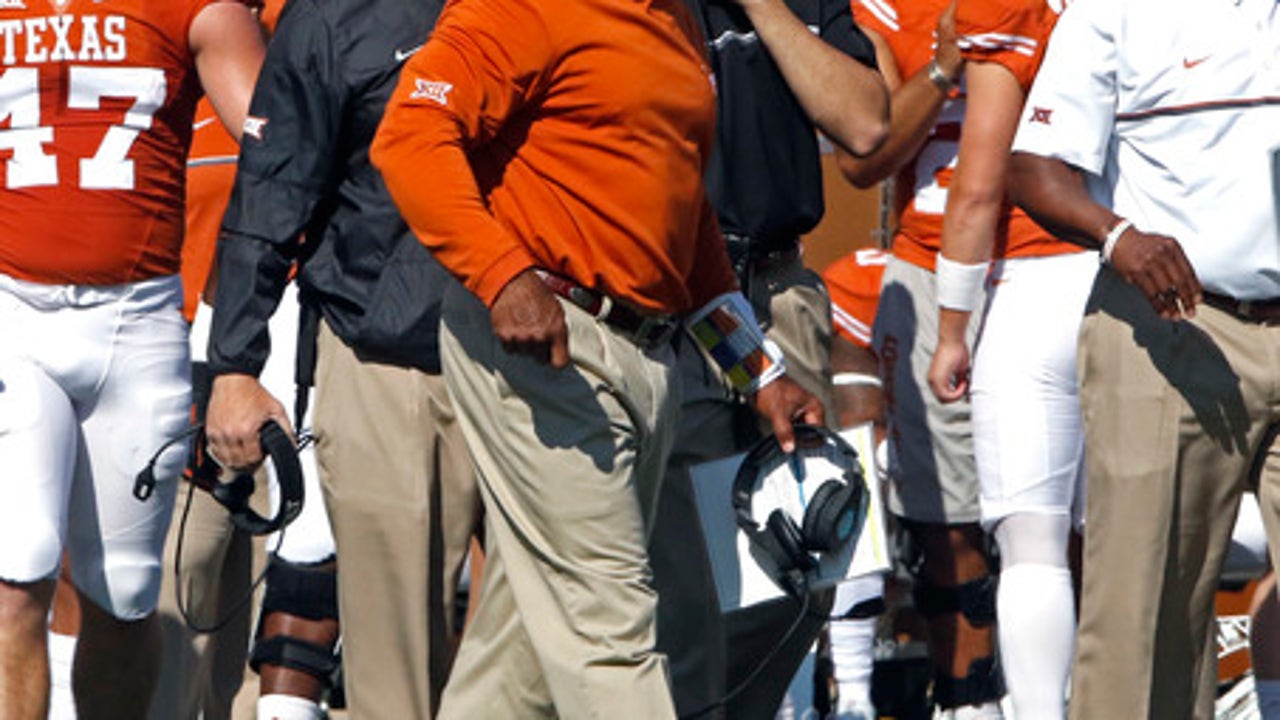 Embattled coach Strong leads Texas in trip to Kansas